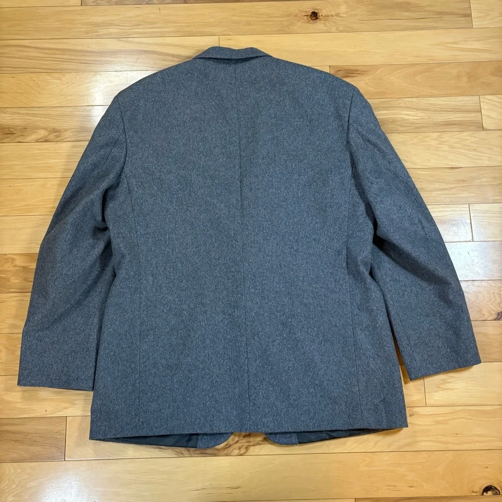 Oscar De La Renta Blazer Men Sz 44R Gray Wool Cashmere Blend Sport Coat